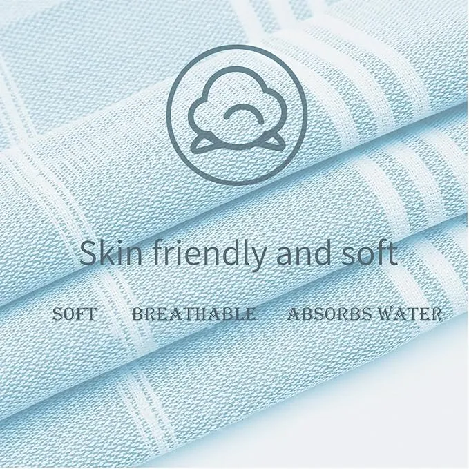 1pcs Large Turkish Cotton Poncho Towel Surf Poncho Changing Towel Robe with Hood and Front Pocket Absorbent Wearable Towel Hooded Beach Towel for Adult Man Women Beach Pool (Emerald Blue, Medium)