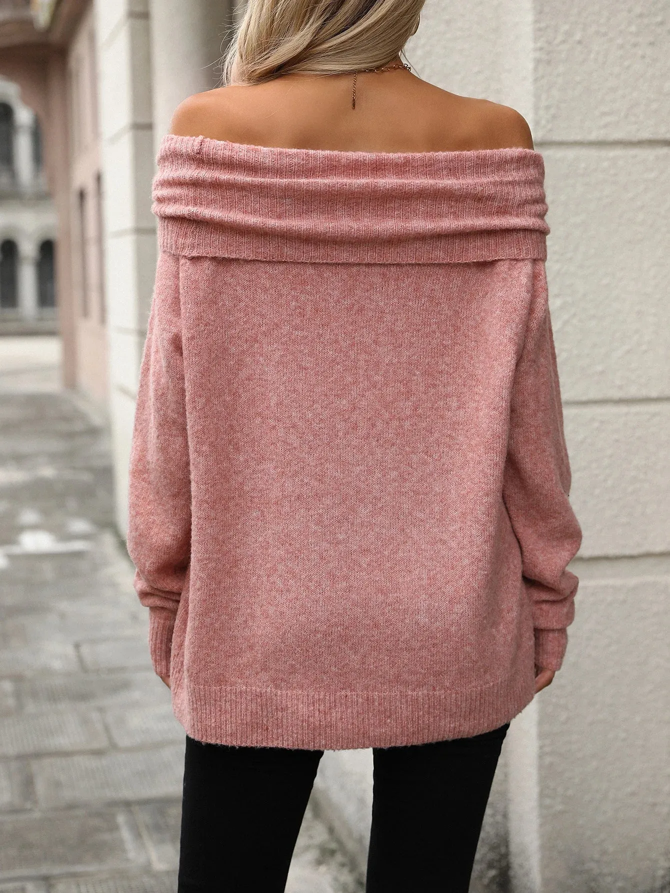 2025, Winter Casual Rollkragen Gestrickte Pullover Für Frauen Solide Langarm Pullover Damen Herbst Trend Warm Off Schulter Jumper