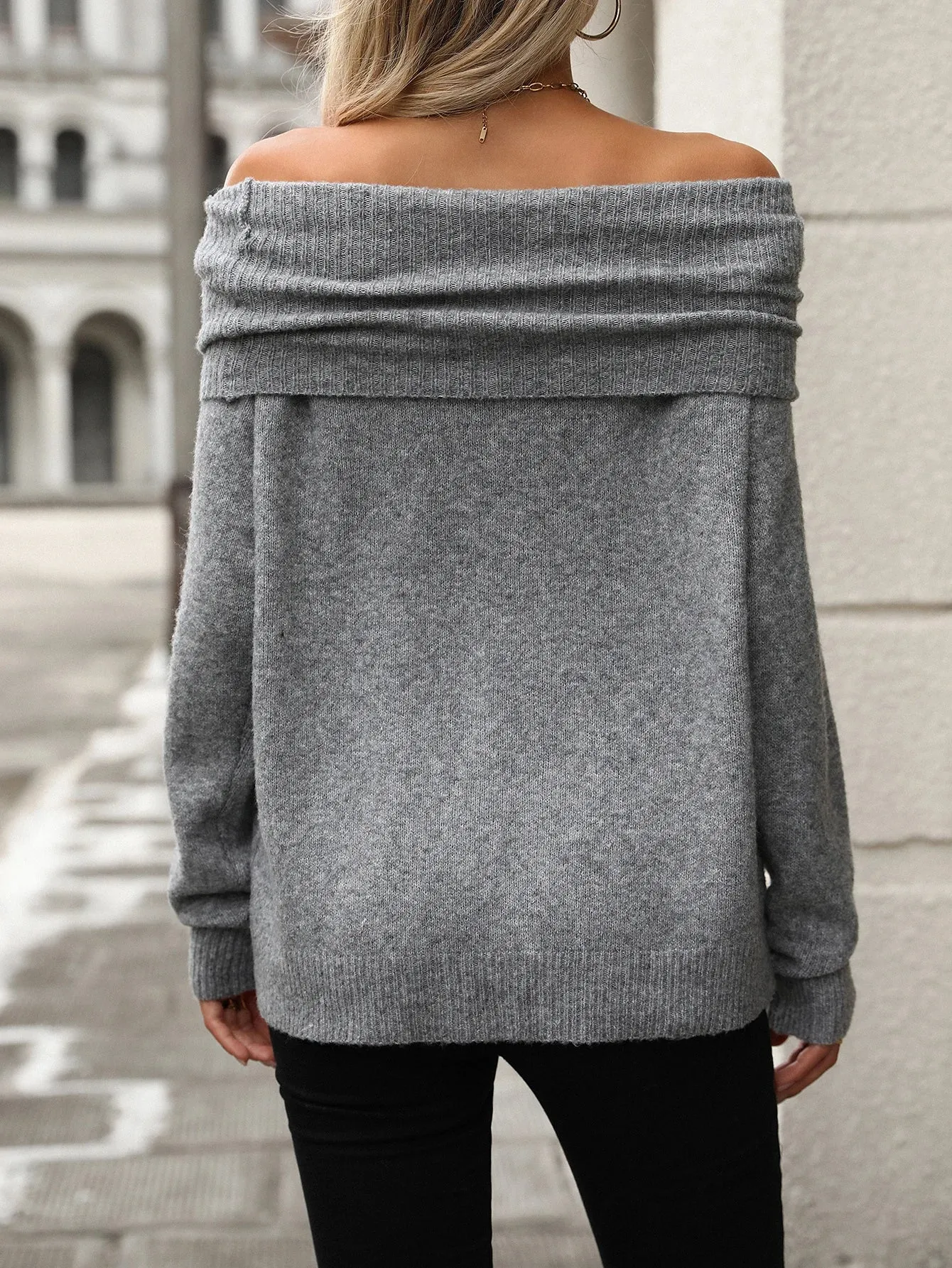 2025, Winter Casual Rollkragen Gestrickte Pullover Für Frauen Solide Langarm Pullover Damen Herbst Trend Warm Off Schulter Jumper
