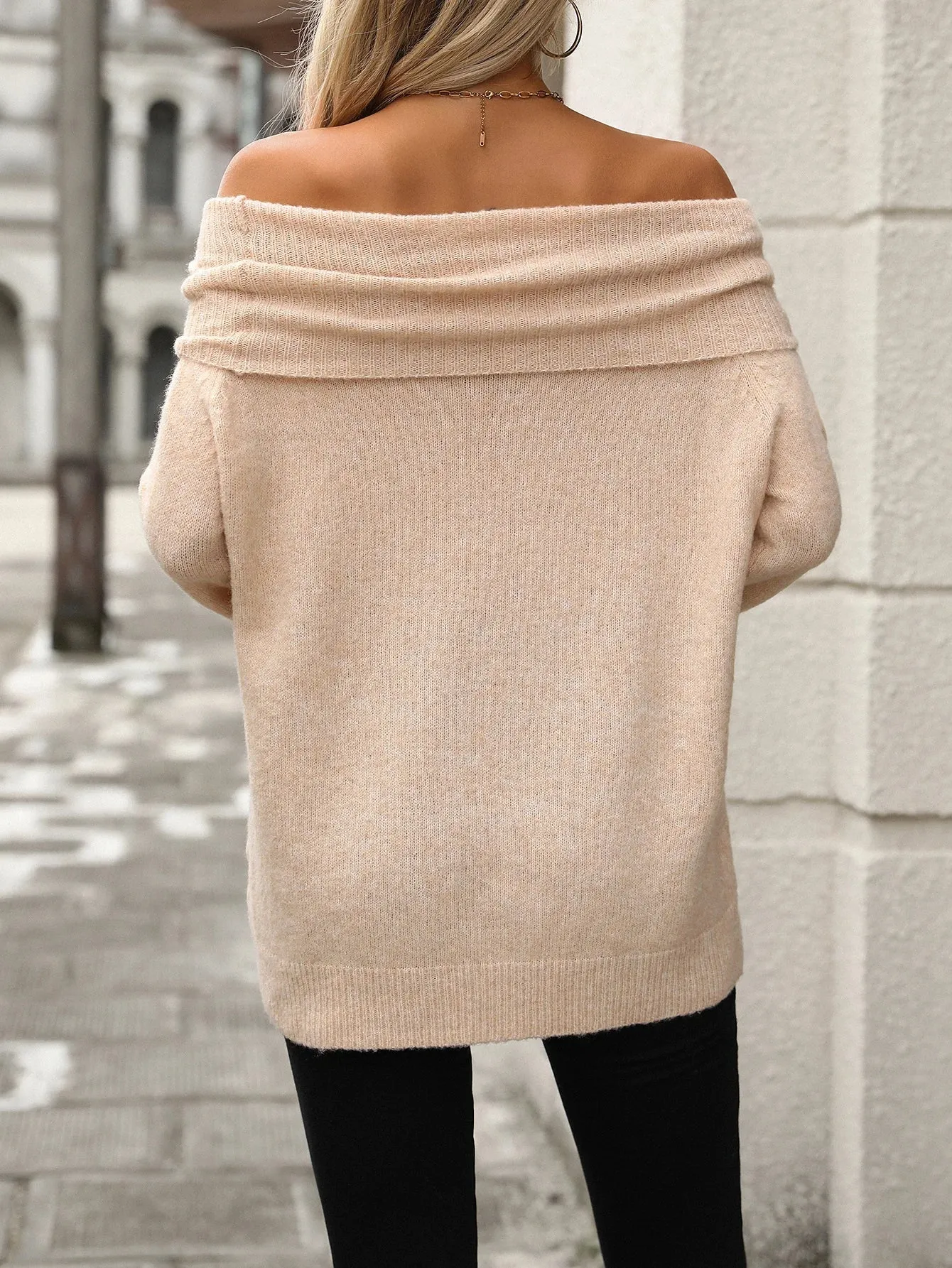 2025, Winter Casual Rollkragen Gestrickte Pullover Für Frauen Solide Langarm Pullover Damen Herbst Trend Warm Off Schulter Jumper