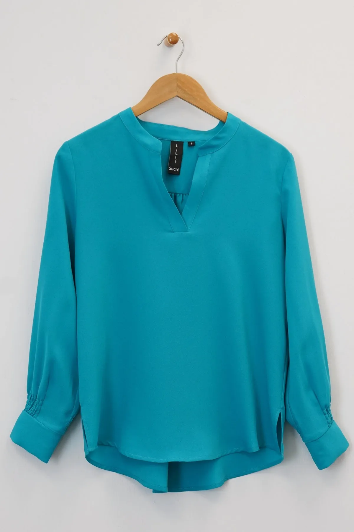 28" Long Sleeve Mandarin-V Tunic