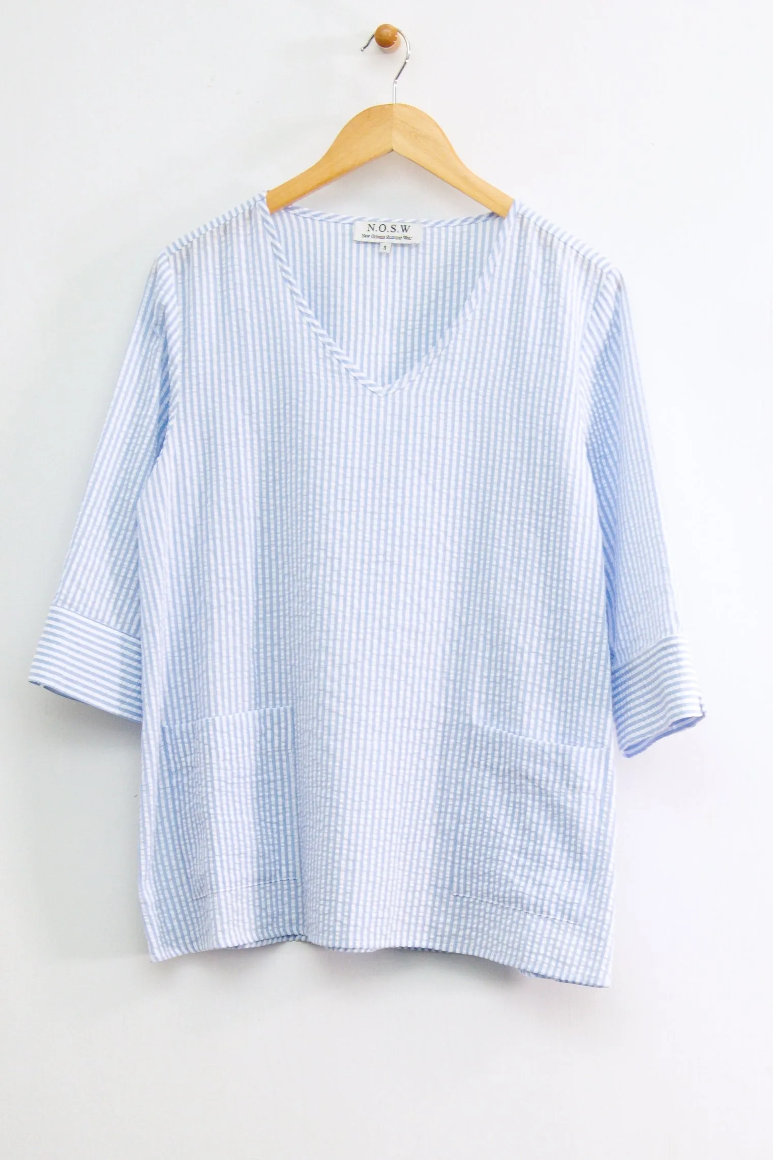 28" Seersucker Soft V Tunic