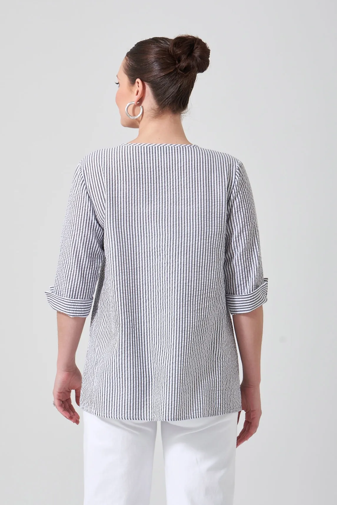 28" Seersucker Soft V Tunic