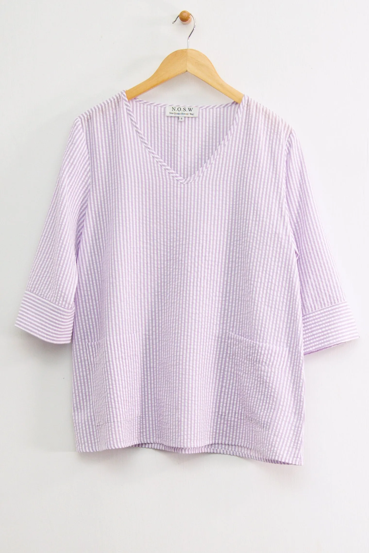 28" Seersucker Soft V Tunic