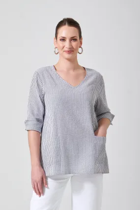 28" Seersucker Soft V Tunic