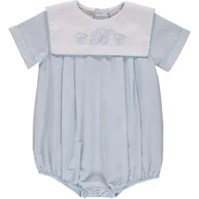 30106-Monogrammable Blue Baby Boy Bubble Romper