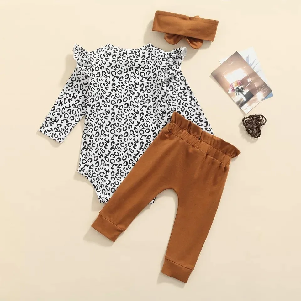 3pcs Bow High Waist Pants Set