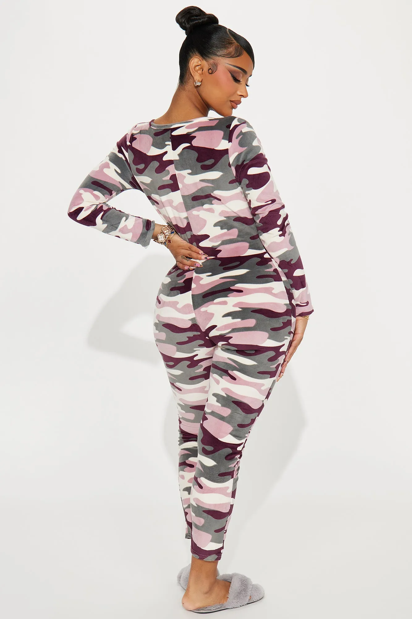 Act Natural PJ Velour Jumpsuit Onesie - Camouflage