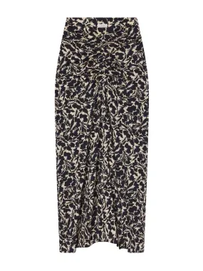 A.L.C. Aurelie Jersey Midi Skirt in. Navy/Cream