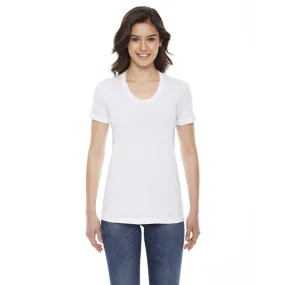 American Apparel Women's White Poly-Cotton Short-Sleeve Crewneck