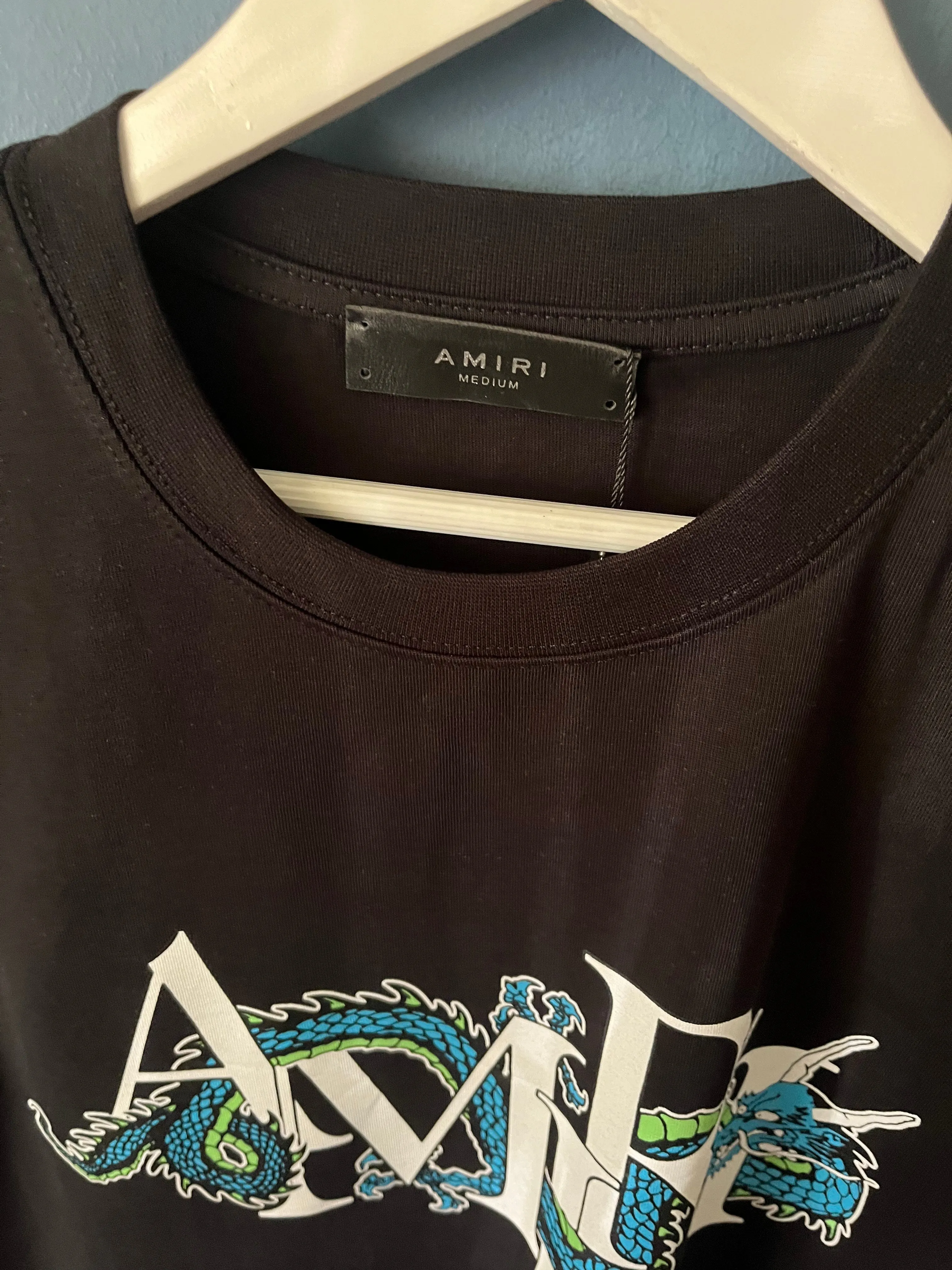 AMIRI " Logo Printed" Cotton T-shirt Styled in Black for Spring&Summer 2024