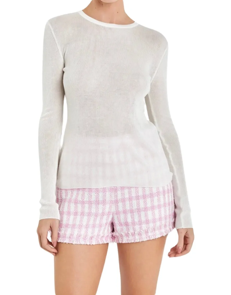 Apparel- English Factory Loose Knit Long Sleeve Top
