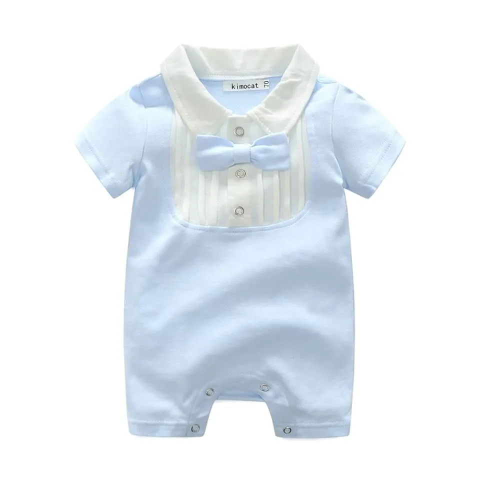 Baby Formal Tuxedo Cotton Romper