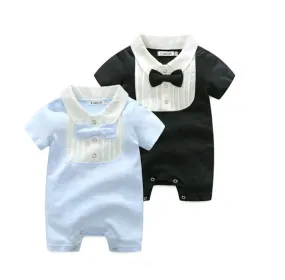 Baby Formal Tuxedo Cotton Romper