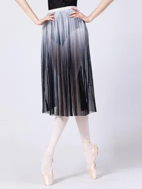 Ballet Dance Gradient Pleated Long Skirt One-piece Mesh Dance Costume