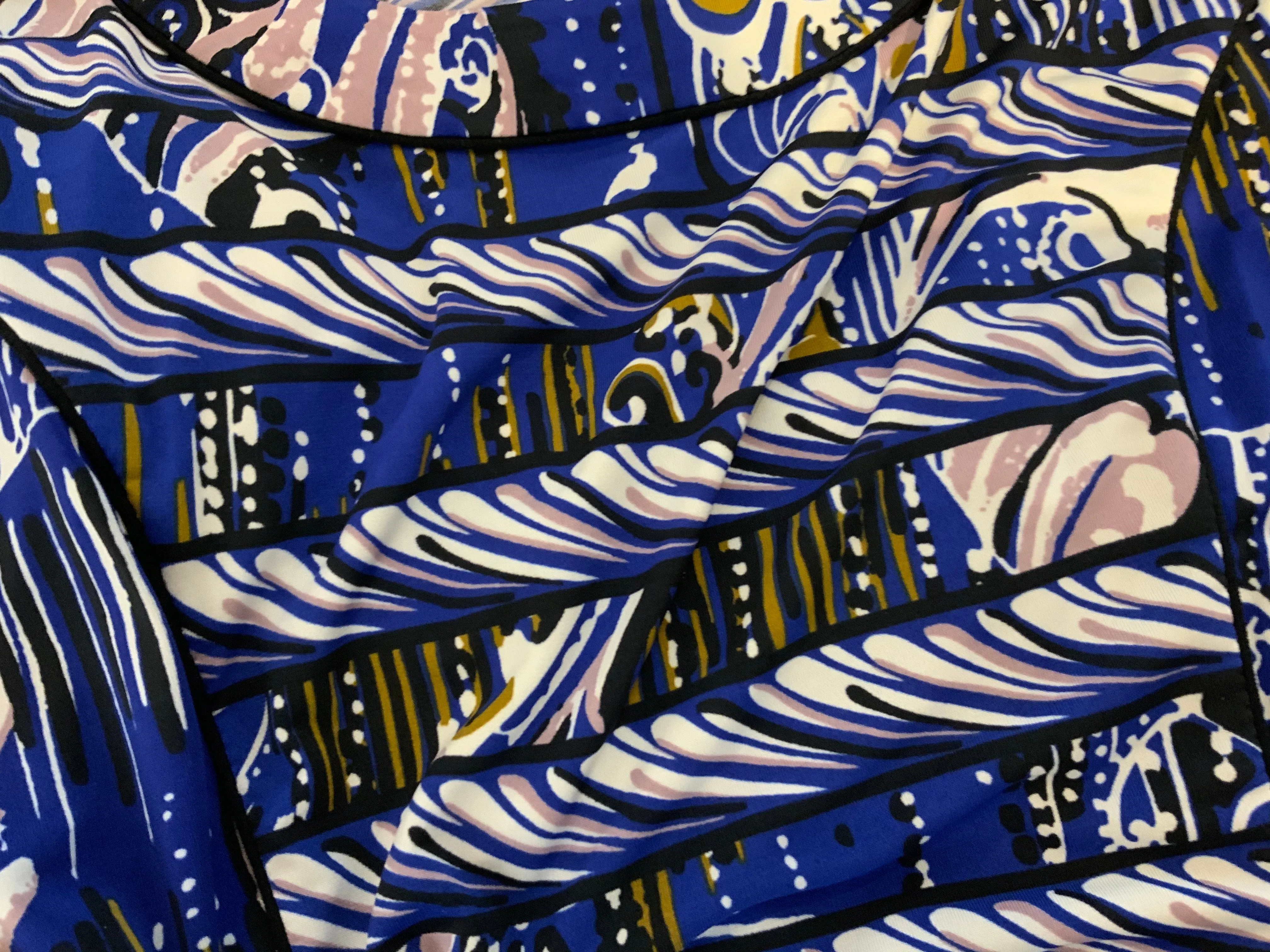 BCBG MAX AZRIA BLUE PRINTED TUNIC DRESS SIZE L LARGE LADIES