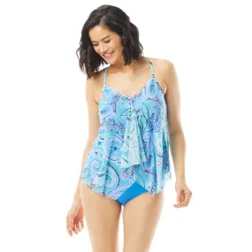Beach House: Bay Dreaming Kerry Mesh Layer Tankini Top