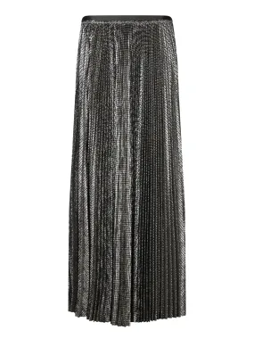 Black Laminated Soleil Long Skirt