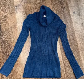 Blue Turtleneck Top