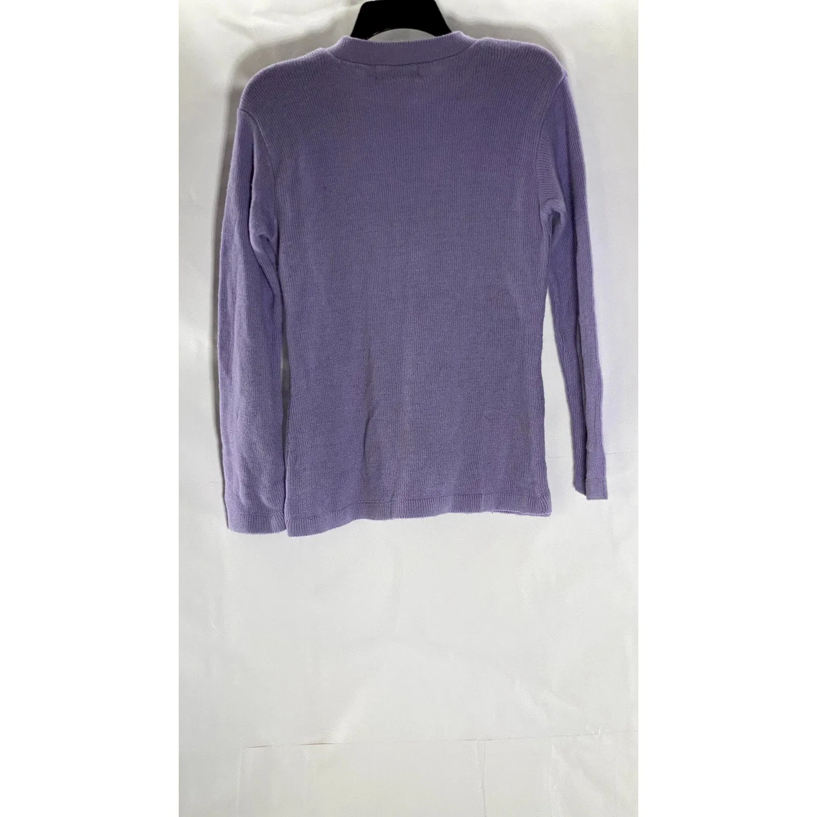 BOOHOO Women's Purple Knit Crewneck Girl Gang Logo Pullover Sweater SZ S/M