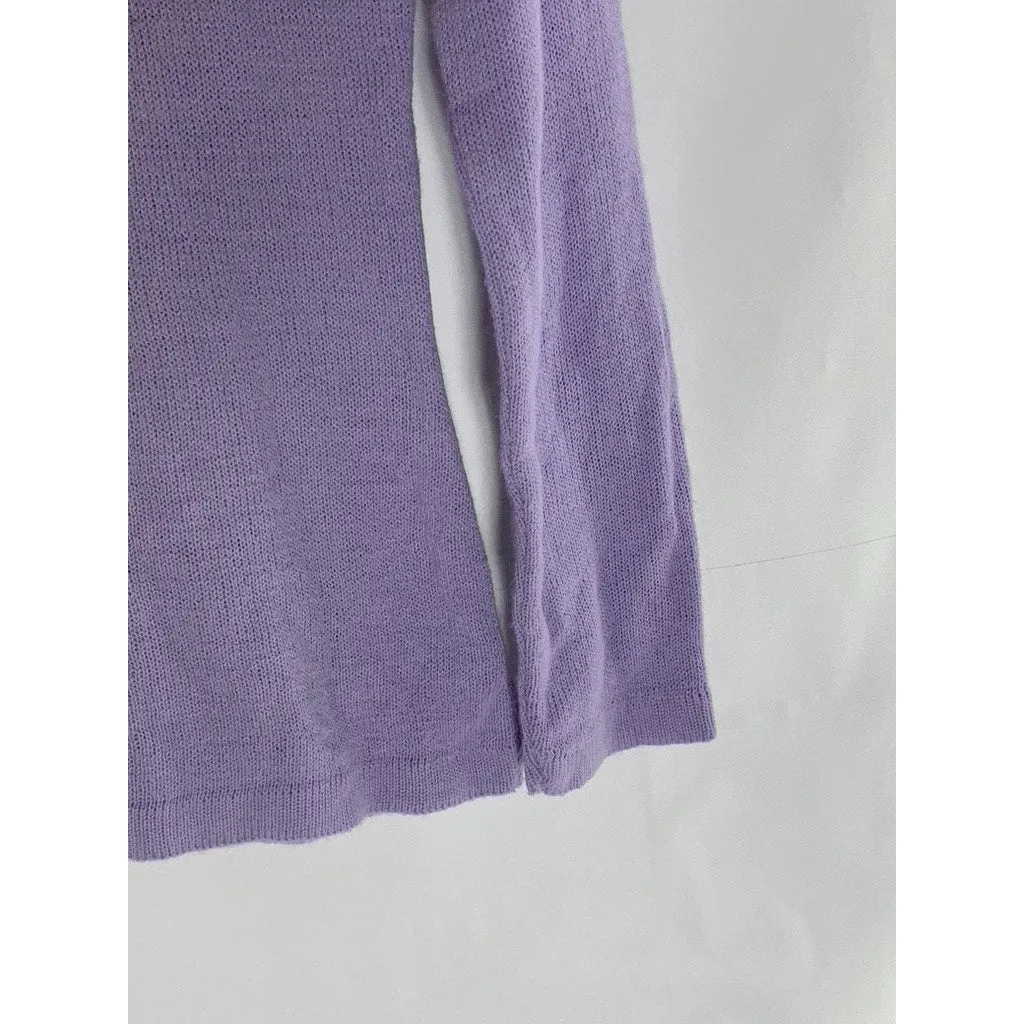 BOOHOO Women's Purple Knit Crewneck Girl Gang Logo Pullover Sweater SZ S/M