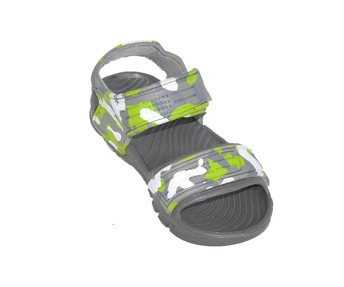 Boys' Camo Sandal Shoe - Colors Red/Grey, Green/Grey, and Blue/Grey - Sizes 11.5-4 (Little/Big Boys)