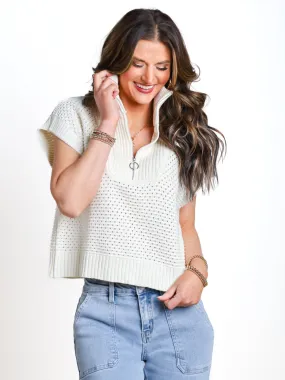 Calling Perfection Zip Front Pullover Sweater