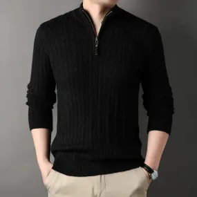 Carlton Half-Zip Zopfmusterpullover | Stilvoller Herrenpullover mit Reißverschluss