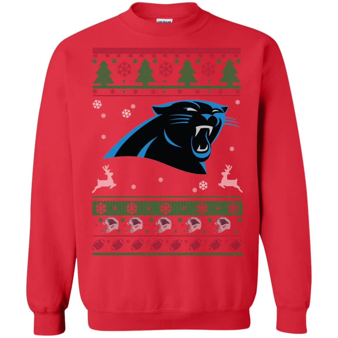 Carolina Panthers Logo Football Teams Ugly Christmas Sweater Unisex Crewneck Pullover Sweatshirt