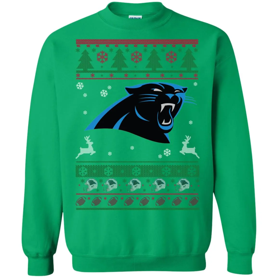 Carolina Panthers Logo Football Teams Ugly Christmas Sweater Unisex Crewneck Pullover Sweatshirt