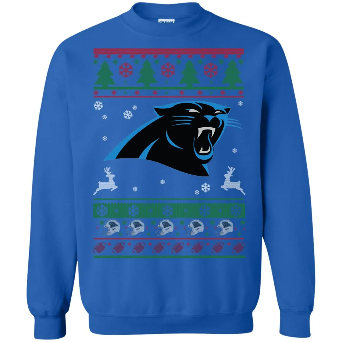 Carolina Panthers Logo Football Teams Ugly Christmas Sweater Unisex Crewneck Pullover Sweatshirt