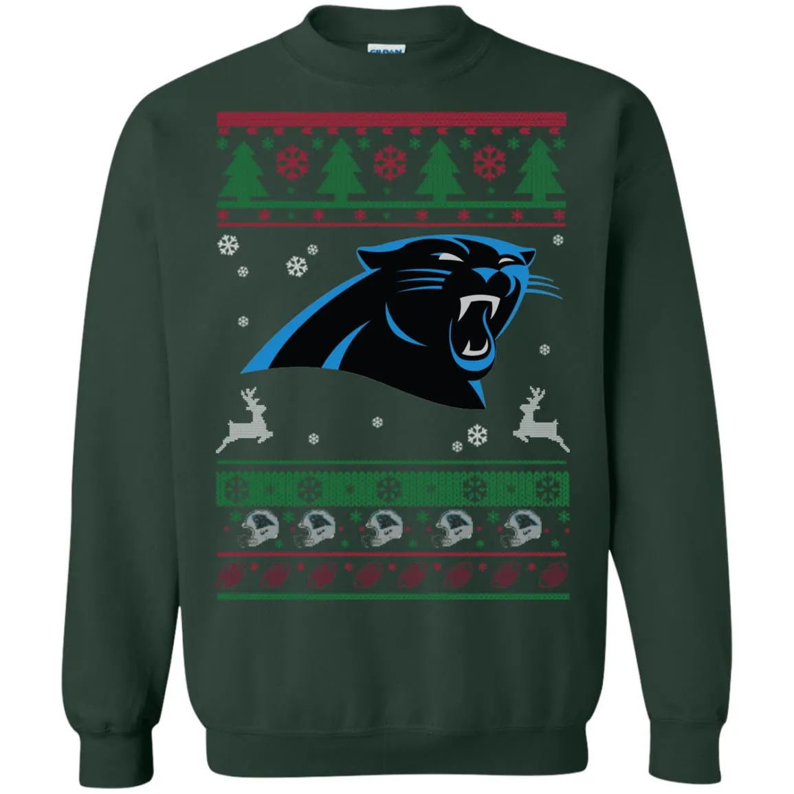 Carolina Panthers Logo Football Teams Ugly Christmas Sweater Unisex Crewneck Pullover Sweatshirt