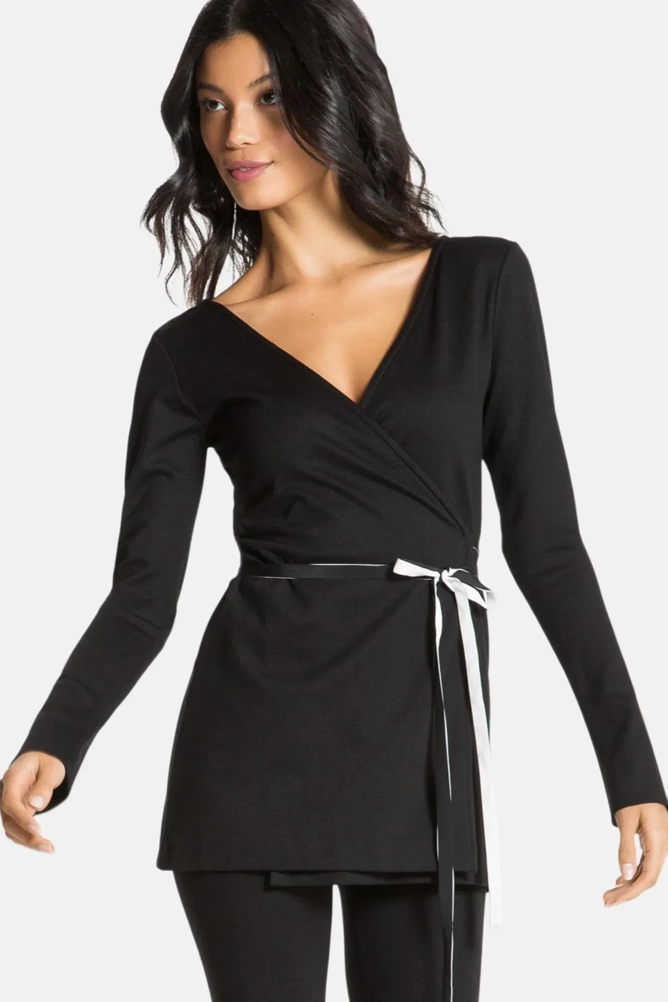 CLAIR WRAP TUNIC (BLACK)