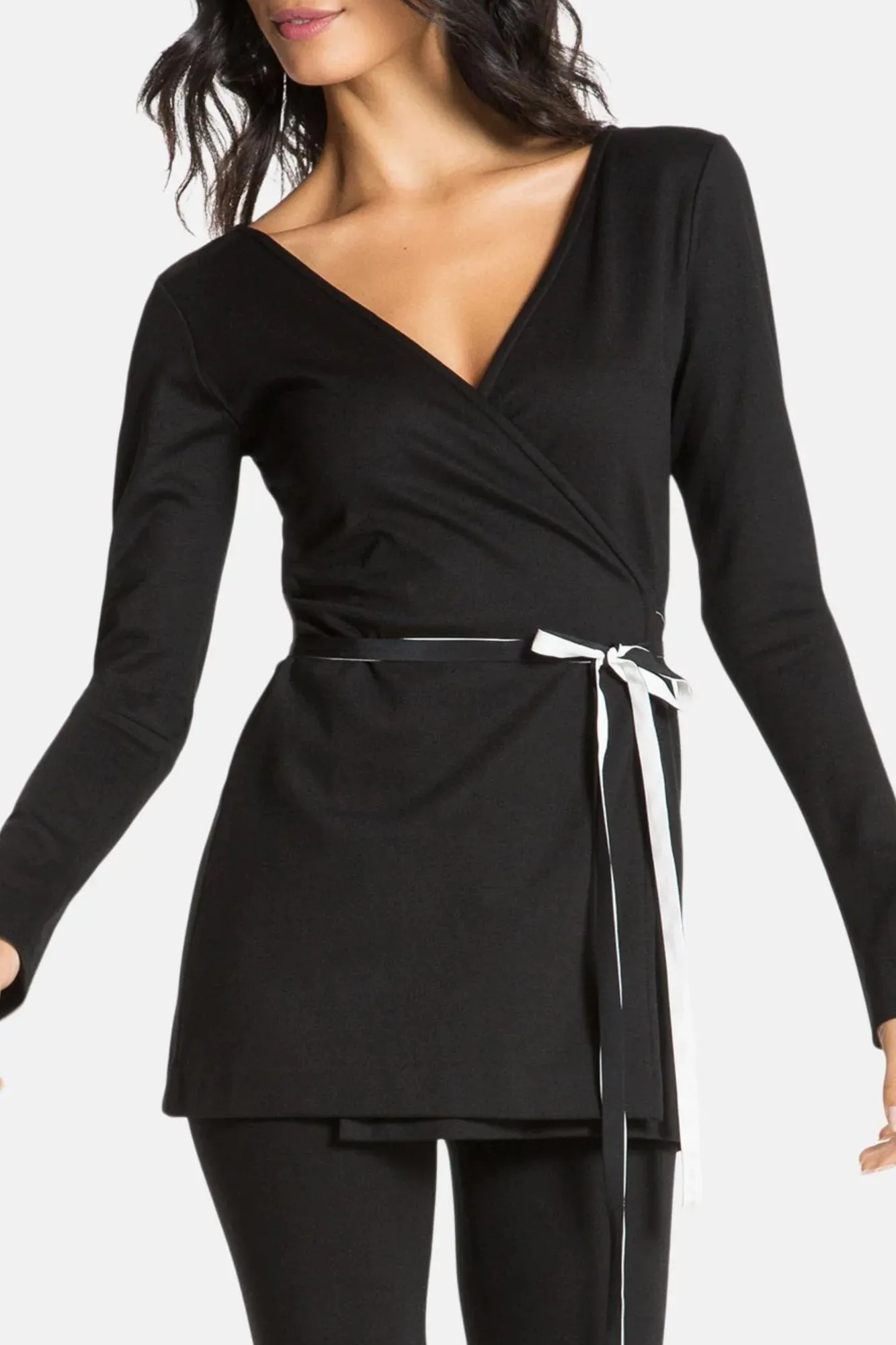 CLAIR WRAP TUNIC (BLACK)