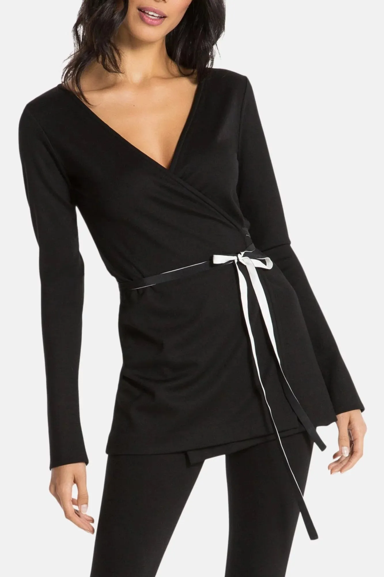CLAIR WRAP TUNIC (BLACK)