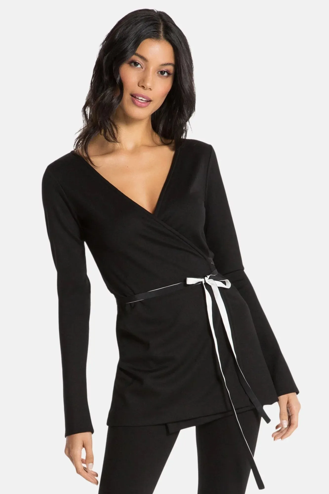 CLAIR WRAP TUNIC (BLACK)