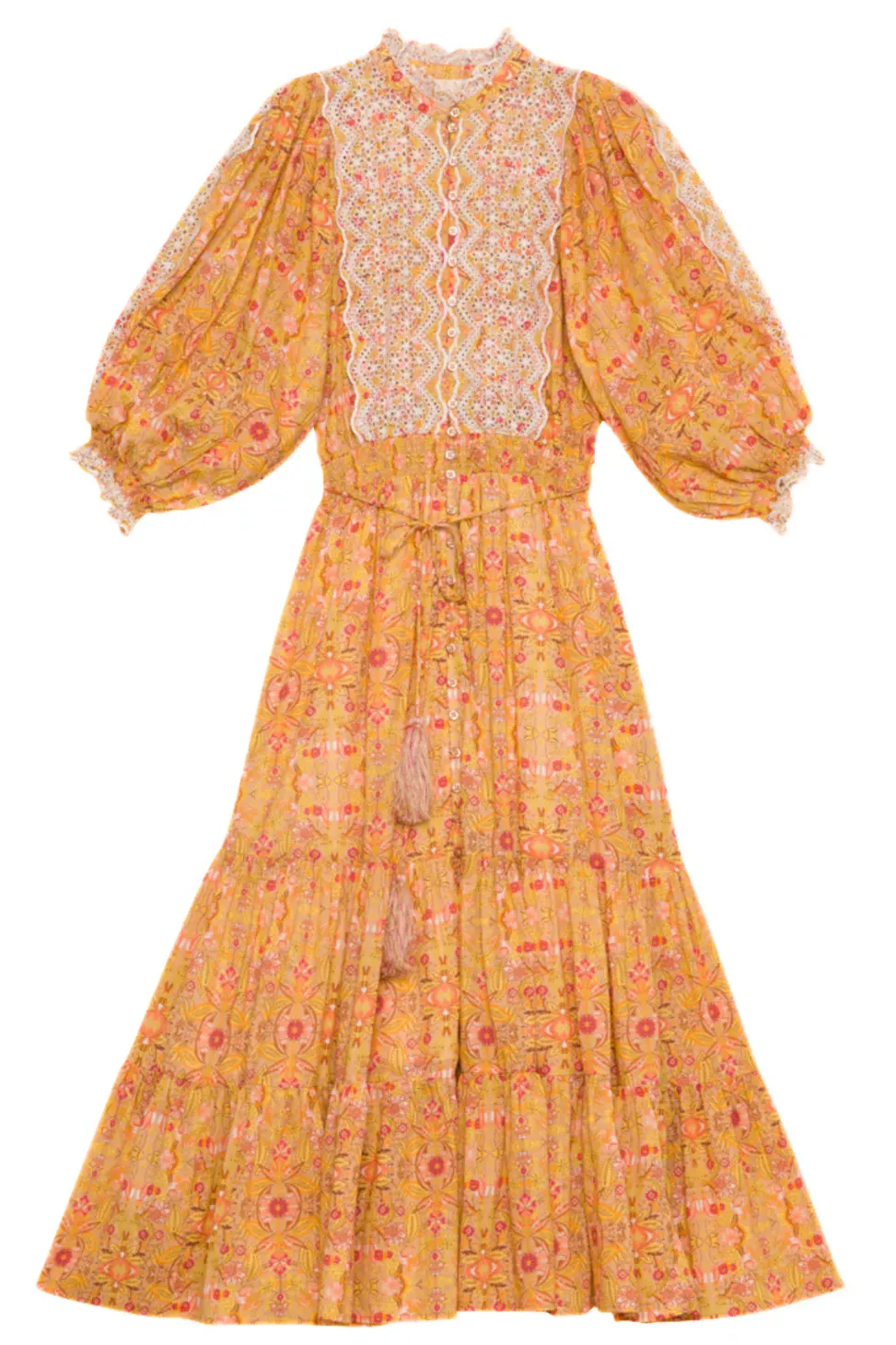 Cotton Slub Midi Dress in Wallpaper
