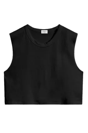 Crop Sleeveless Margo T-Shirt | Black
