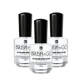 duri Brush’n Go Dry and Shine Speedy Top Coat and Drop'n Go Nail Polish Drying Drops (Brush'N Go (Pack of 3))