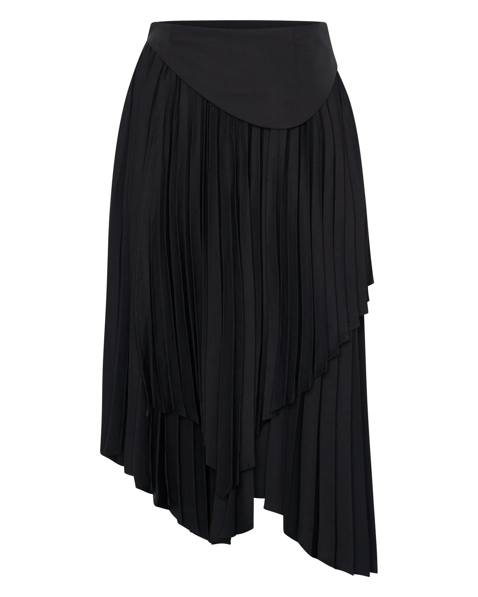 Edith Pleated Asymmetrical Skirt