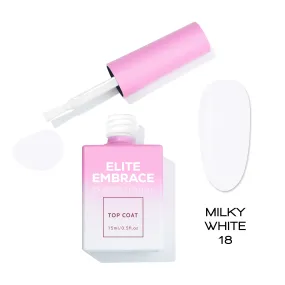 ELITE EMBRACE Professional Top Coat 18 Milky White 15ml ETMW1815