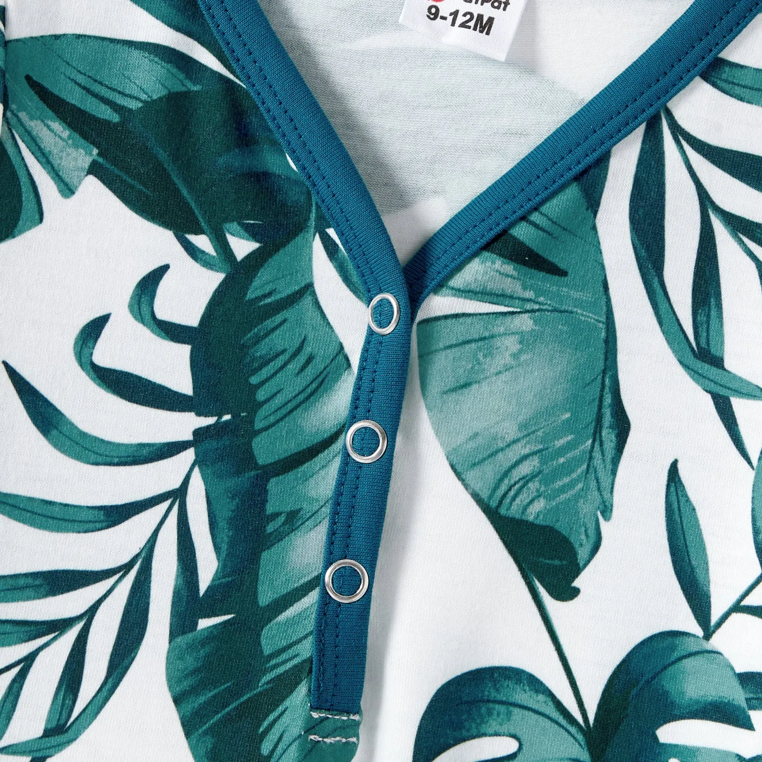 Family Matching Allover Plant Print Short-sleeve Belted Dresses and Patch Pocket Tank Tops Sets