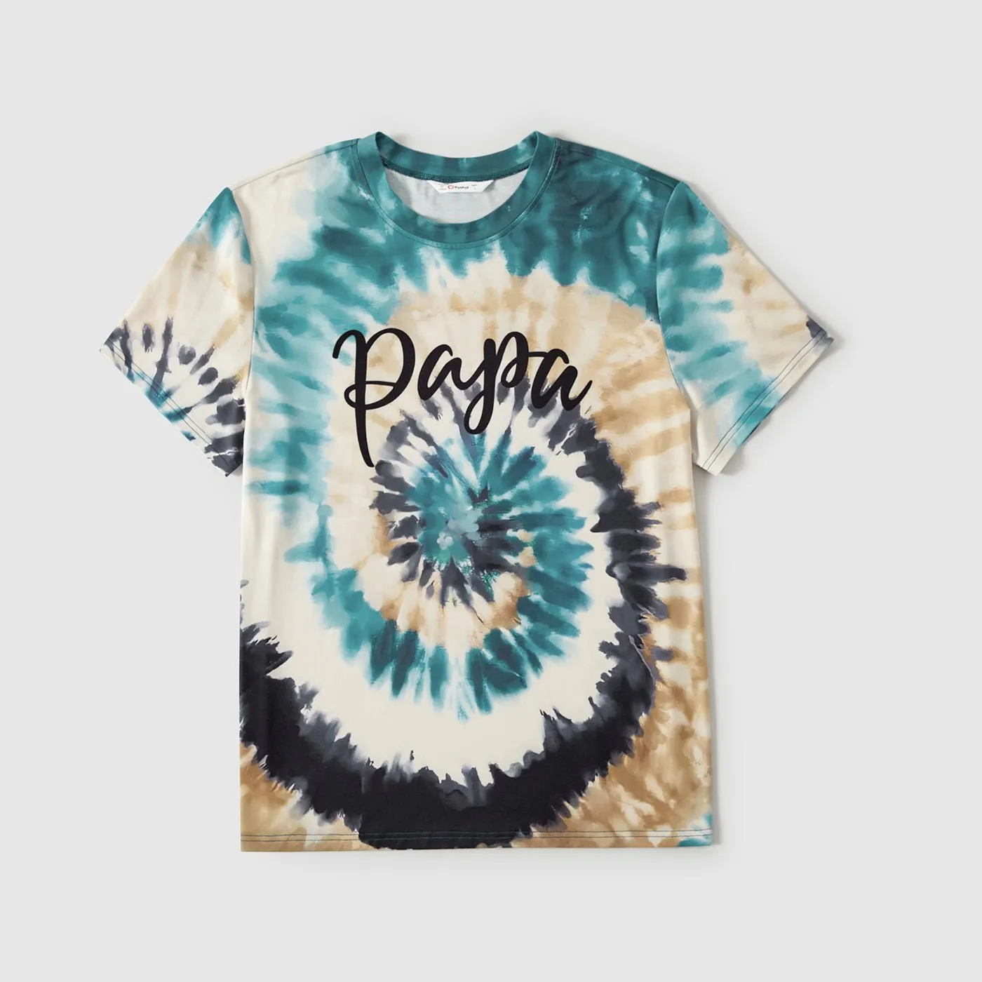 Family Matching Letter Print Tie Dye Short-sleeve Tops
