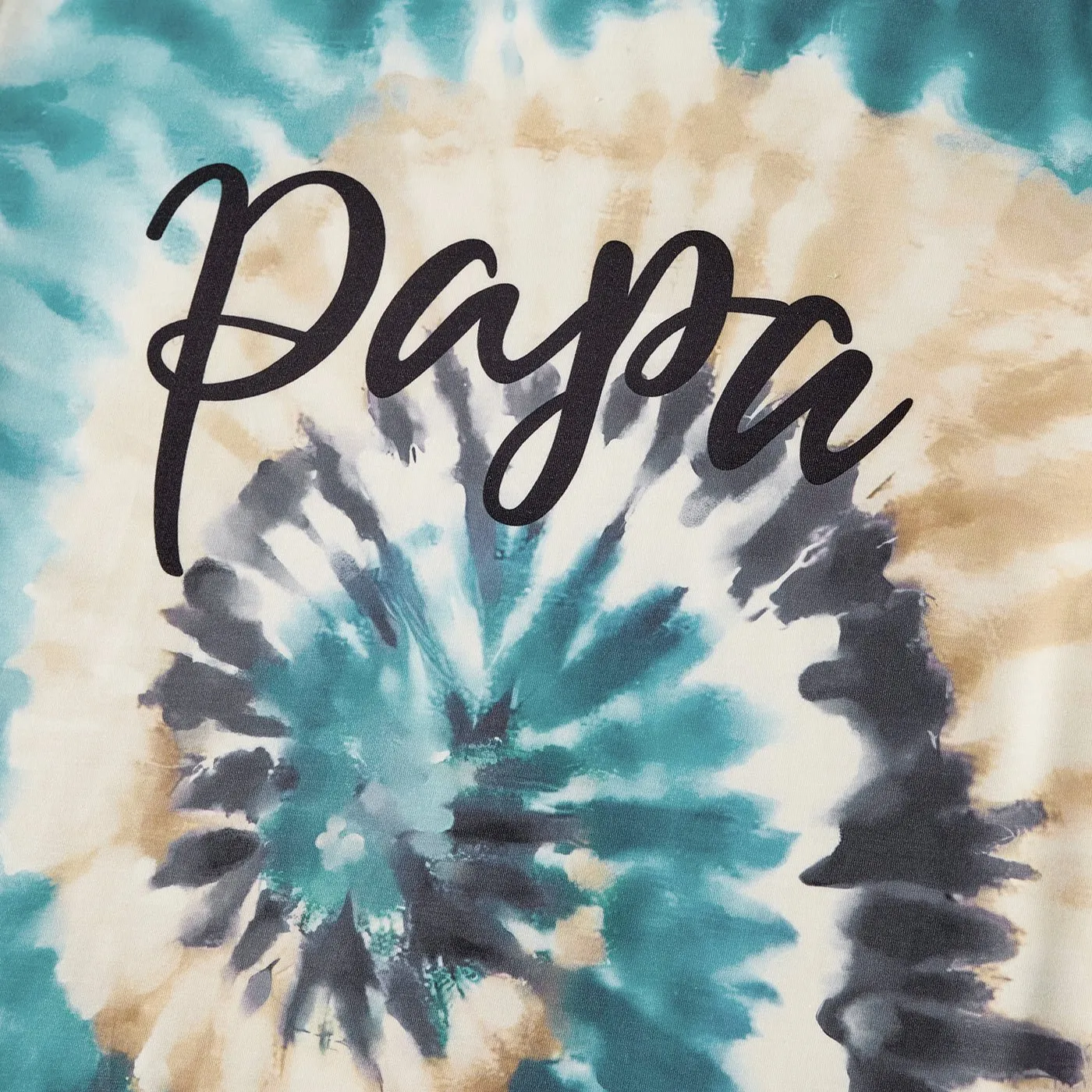 Family Matching Letter Print Tie Dye Short-sleeve Tops