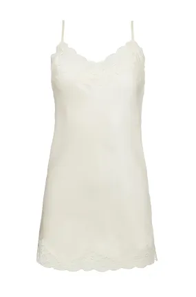 Floral Lace Silk Tunic Dove
