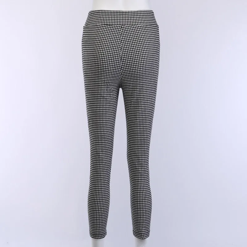 Gingham High Waist Pants