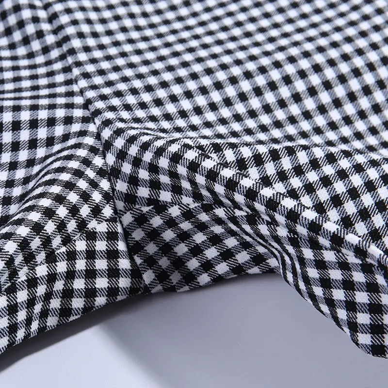 Gingham High Waist Pants