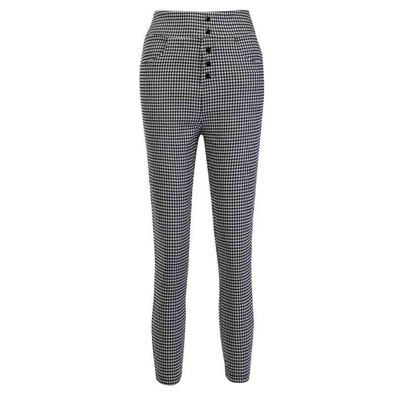 Gingham High Waist Pants
