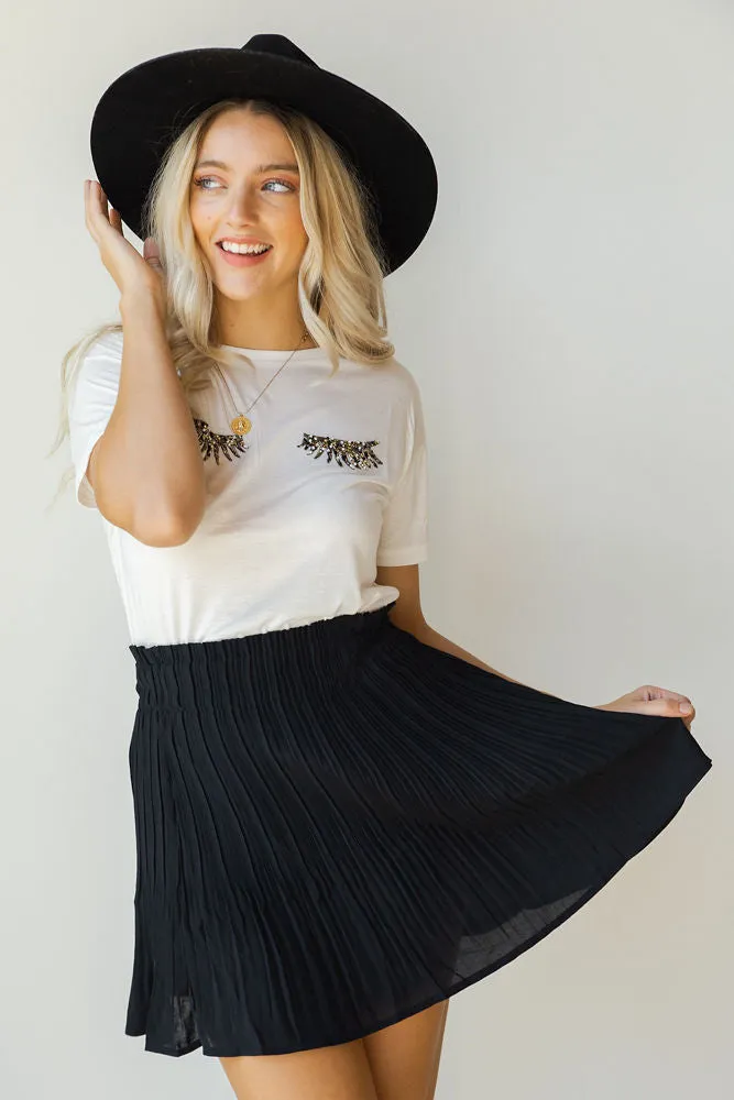 give your all flowy pleated mini skirt