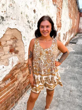 Haven Paisley Print Sleeveless Romper